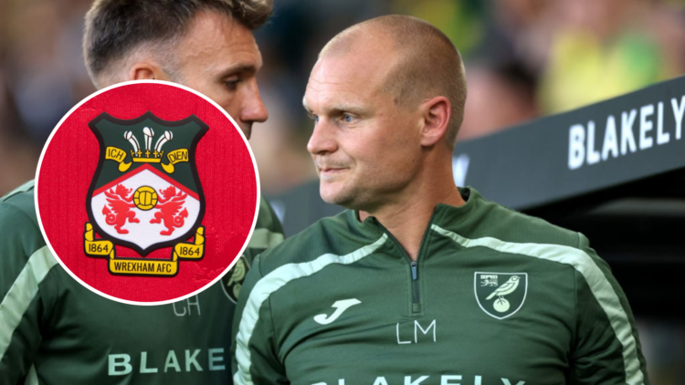 Liam Manning, Manager of Norwich City during the Carabao Cup second round match between Norwich City and Southampton FC. Inset, The official club b...