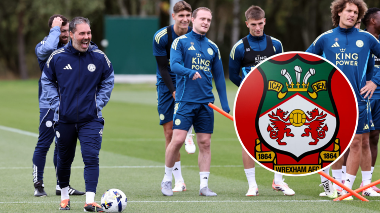 Martí Cifuentes Manager of Leicester City during the Leicester City training session on September 24, 2025 in Leicester, England. Inset, Detail of ...