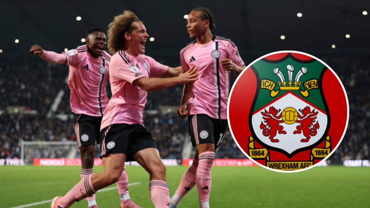 Bobby De Cordova-Reid of Leicester City and team mates celebrate after scoring the team's first goal during the Sky Bet Championship match between ...