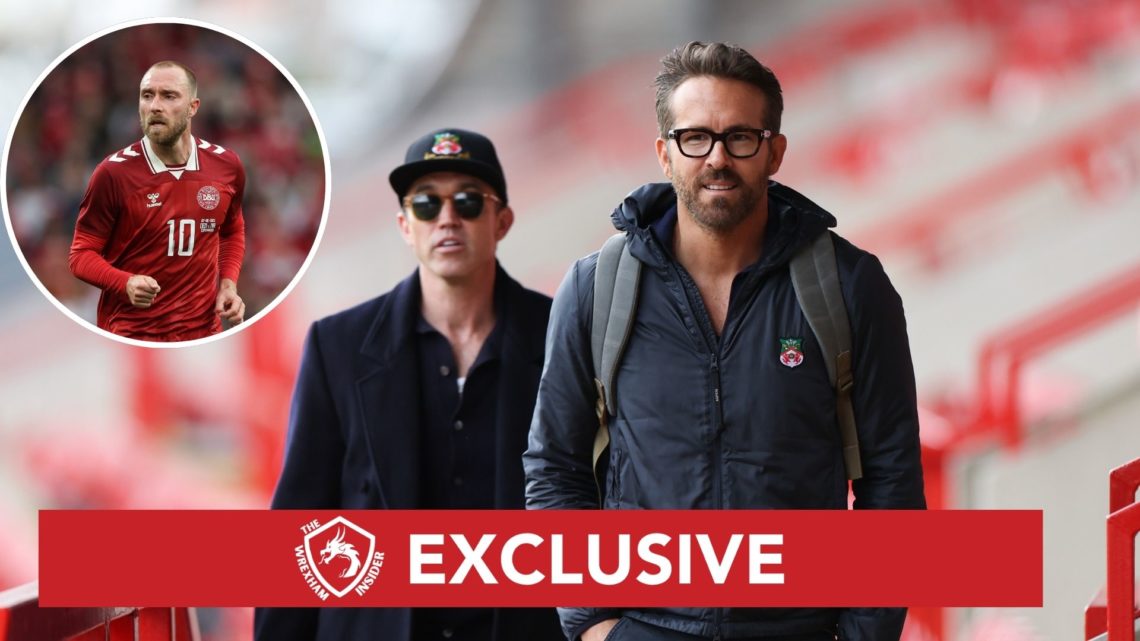 Image of Wrexham Football Club owners Rob McElhenney and Ryan Reynolds arrive ahead of the Vanarama National League match between Wrexham and Boreh...