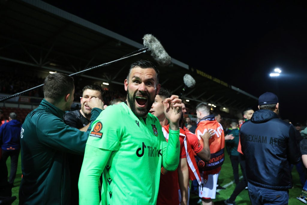 Wrexham goalkeeper Ben Foster celebrates