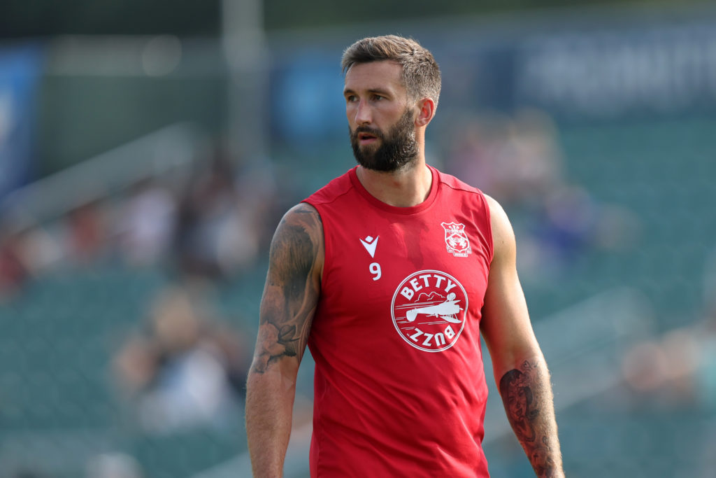 Ollie Palmer of Wrexham during a pre-season training session