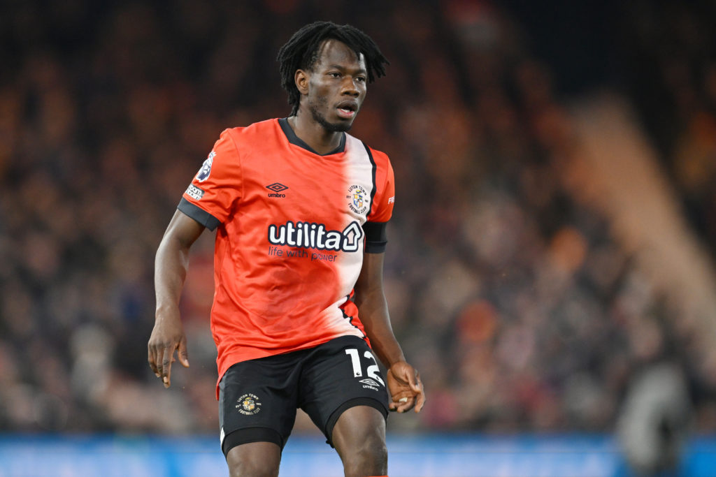 Issa Kabore of Luton Town in action