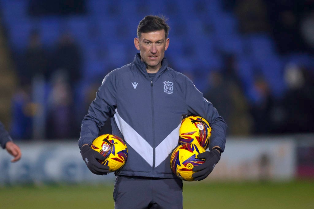 David Jones looks on before Shrewsbury Town FC v Wrexham AFC