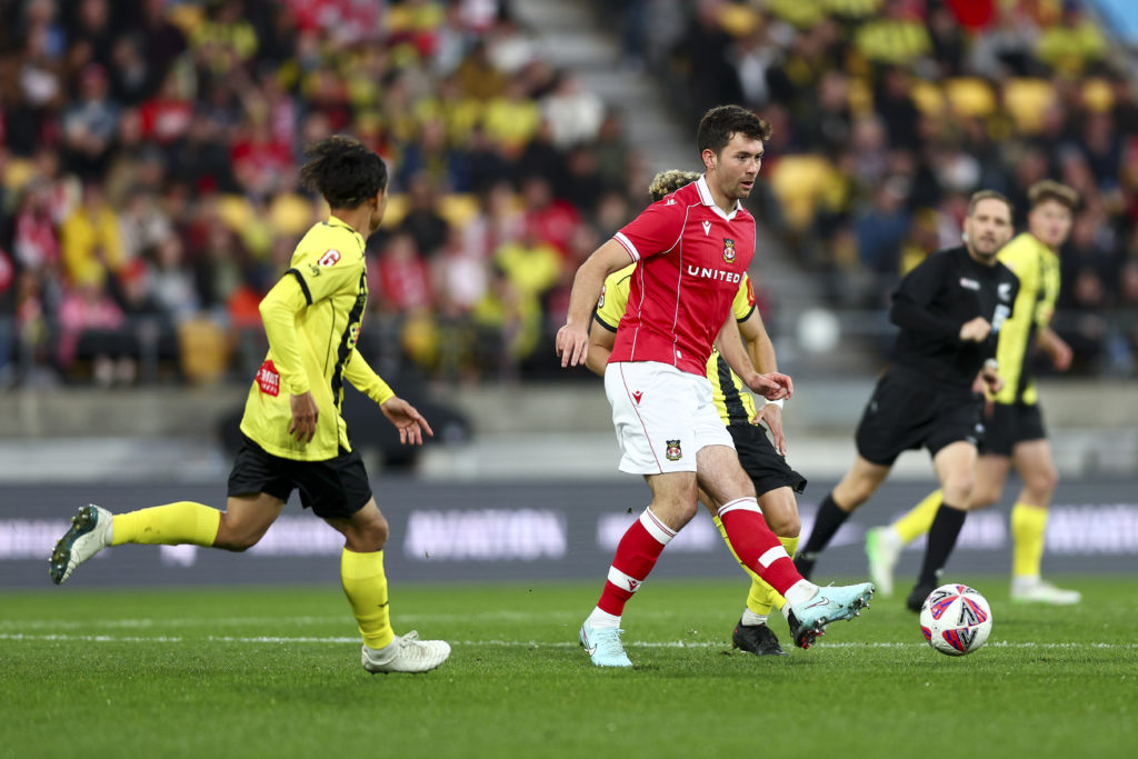 Tom O'Connor of Wrexham AFC on attack during the match between Wellington Phoenix and Wrexham AFC