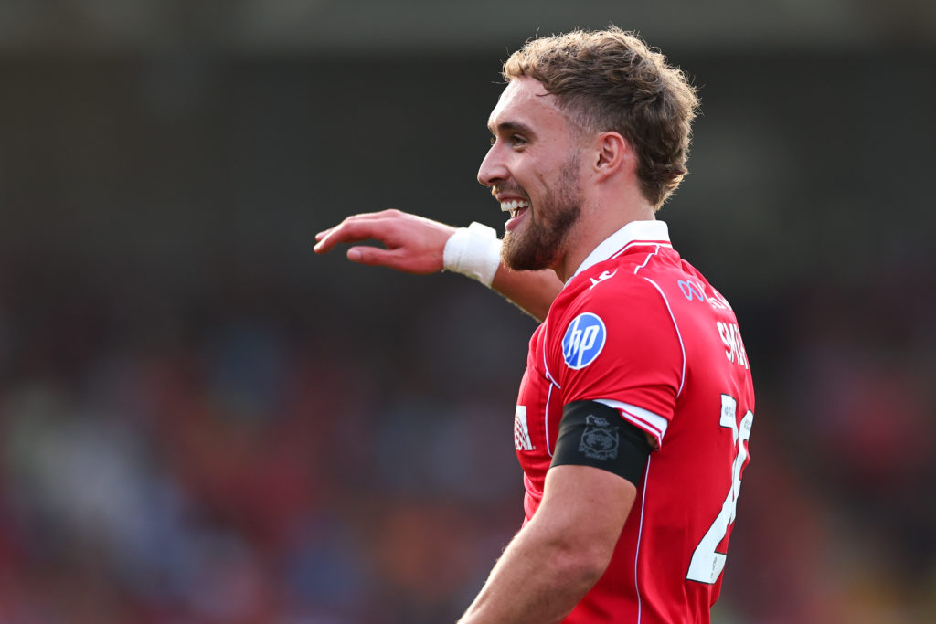 Wrexham striker Sam Smith in action v Hull City