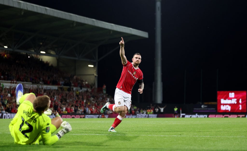 Jack Marriott of Wrexham celebrates