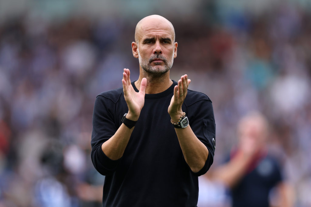 Pep Guardiola, Manager of Manchester City claps