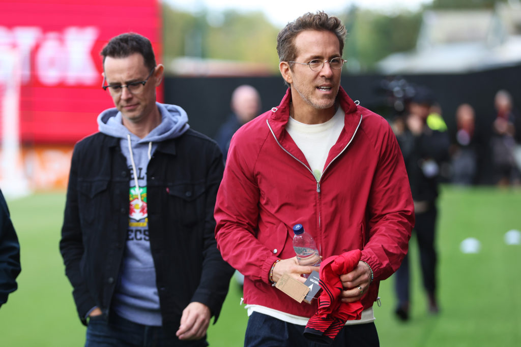 Ryan Reynolds, co-owner of Wrexham AFC looks on