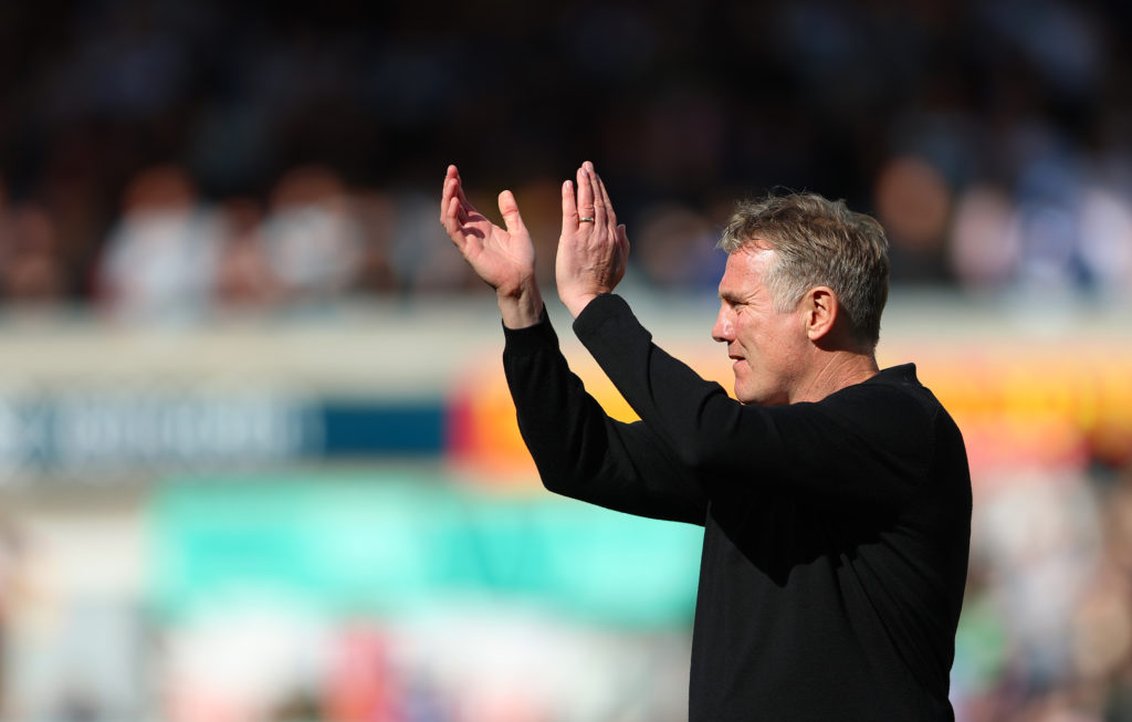 Phil Parkinson applauds fans before Wrexham AFC v Queens Park Rangers