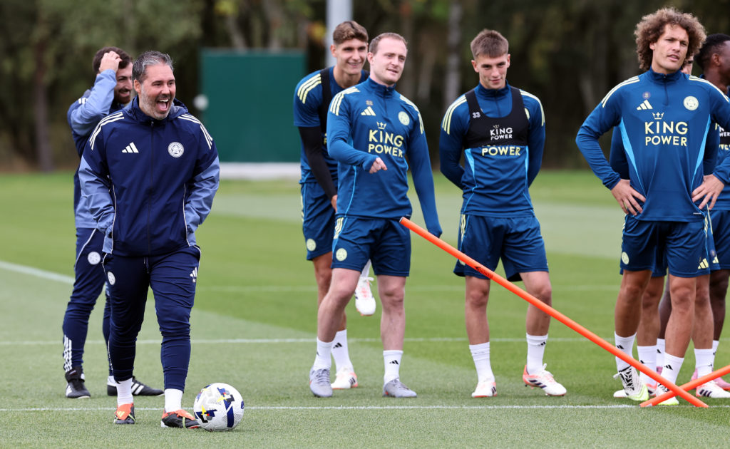 Leicester City players in training