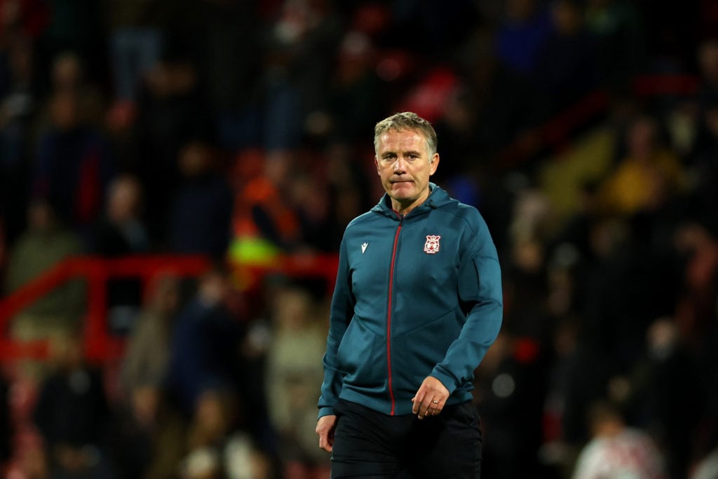 Wrexham boss Phil Parkinson looks on against Reading