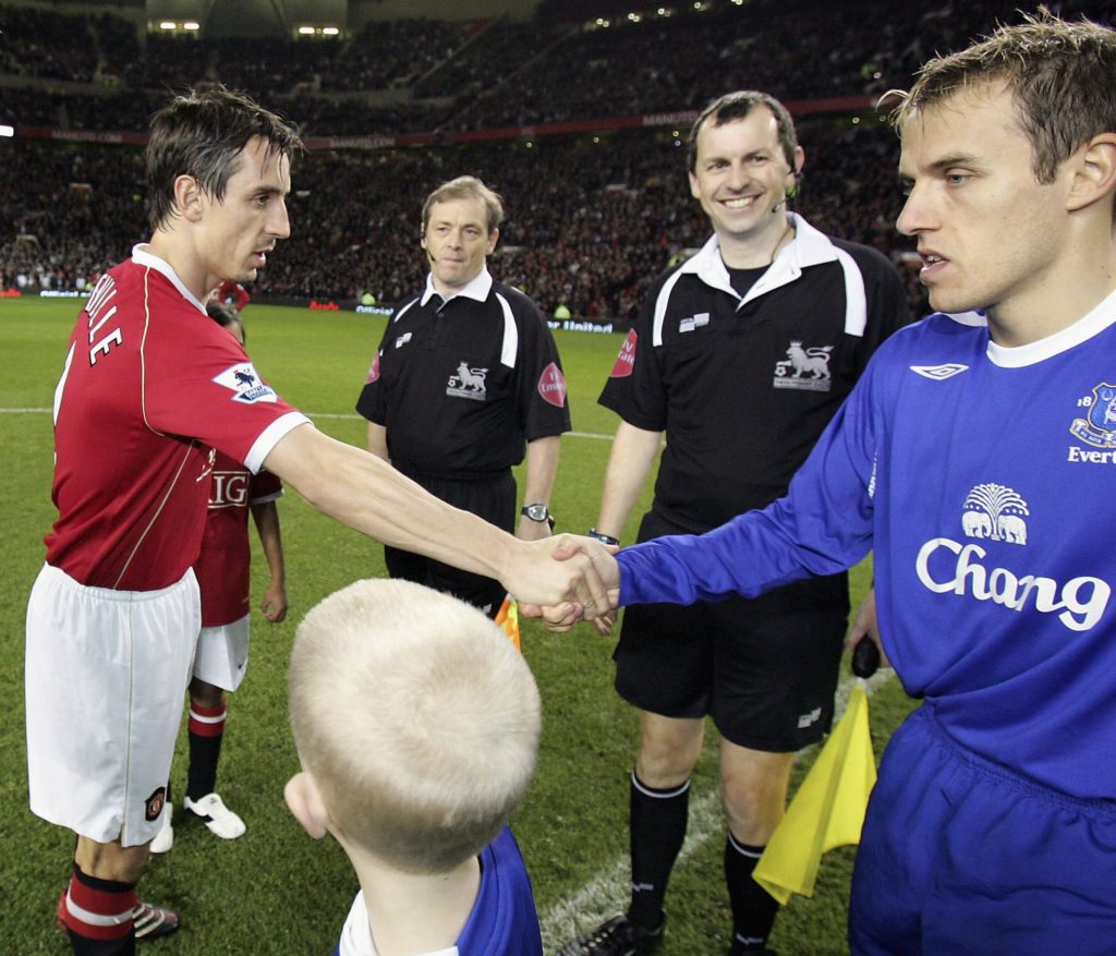 Gary Neville and Phil Neville for Manchester United and Everton