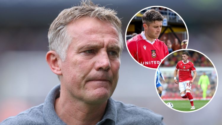Image of Phil Parkinson manager of Wrexham during the Sky Bet Championship match between Millwall and Wrexham, insets of Nathan Broadhead of Wrexha...