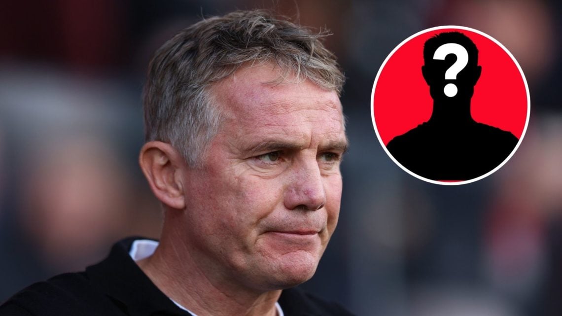 Image of Phil Parkinson, Manager of Wrexham looks on prior to the Sky Bet Championship match between Wrexham AFC and Queens Park Rangers, Inset of ...