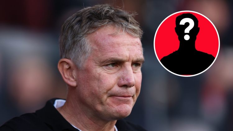 Image of Phil Parkinson, Manager of Wrexham looks on prior to the Sky Bet Championship match between Wrexham AFC and Queens Park Rangers, Inset of ...