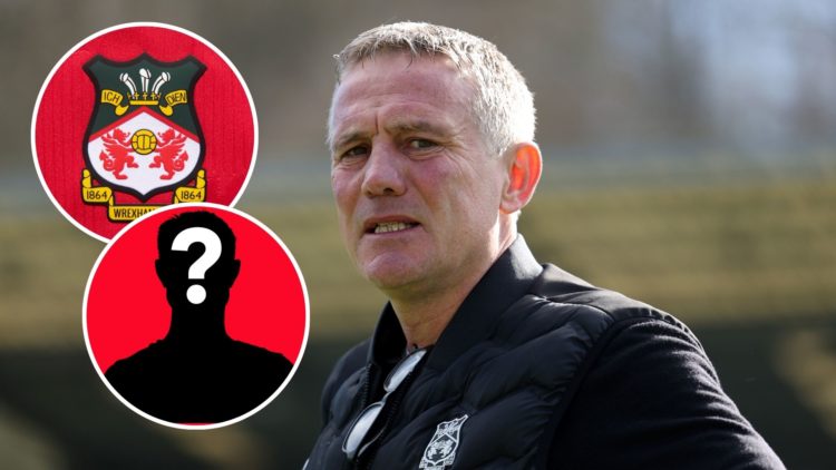 Image of Phil Parkinson, Manager of Wrexham looks on prior to the Sky Bet League One match between Wycombe Wanderers FC and Wrexham, insets of The ...