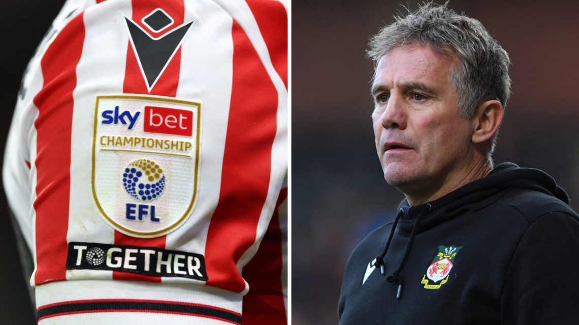 Detailed view of the Sky Bet Championship logo during the Sky Bet Championship match between Watford and Stoke City. Phil Parkinson during Notts Co...