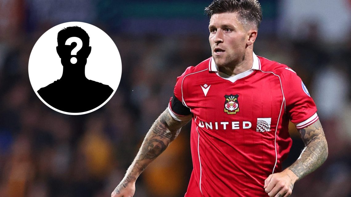 Wrexham forward Josh Windass looks on. Inset, a mystery player icon
