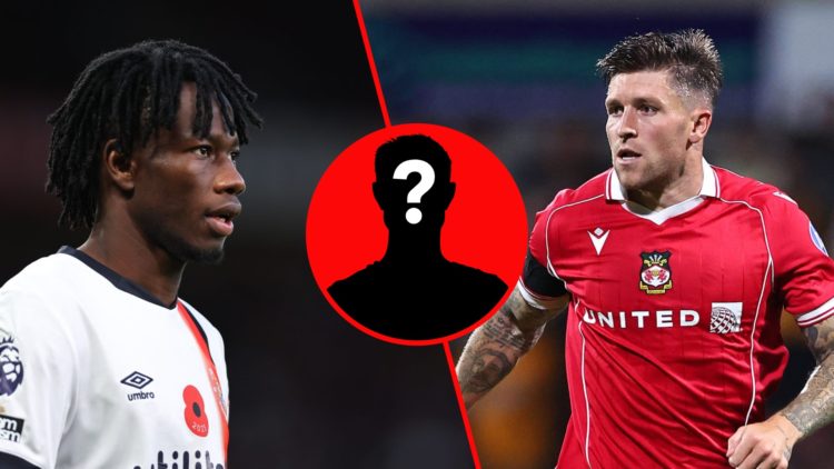 Issa Kabore in action for Luton Town against Manchester United. Josh Windass in action during Wrexham v Hull City in the Carabao Cup First Round cl...
