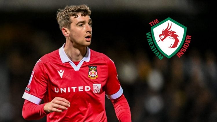 Lewis Brunt in action for Wrexham in League One.