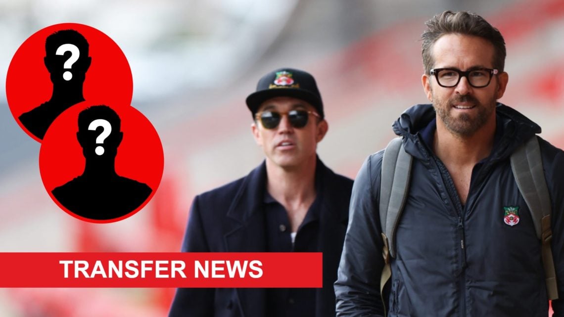 Rob McElhenney and Ryan Reynolds before Wrexham v Boreham Wood - Vanarama National League