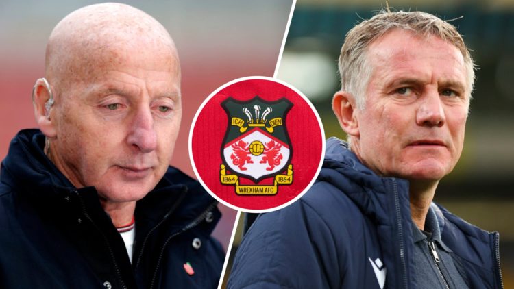 A split image of Wrexham legend Mickey Thomas (L) and Wrexham boss Phil Parkinson (R)