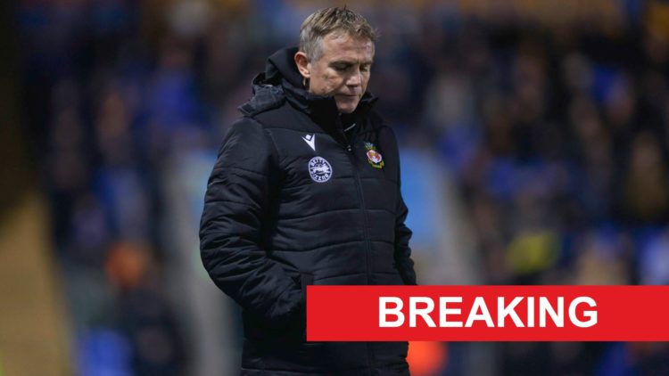 Phil Parkinson looks dejected after Shrewsbury v Wrexham in the Sky Bet League One clash.