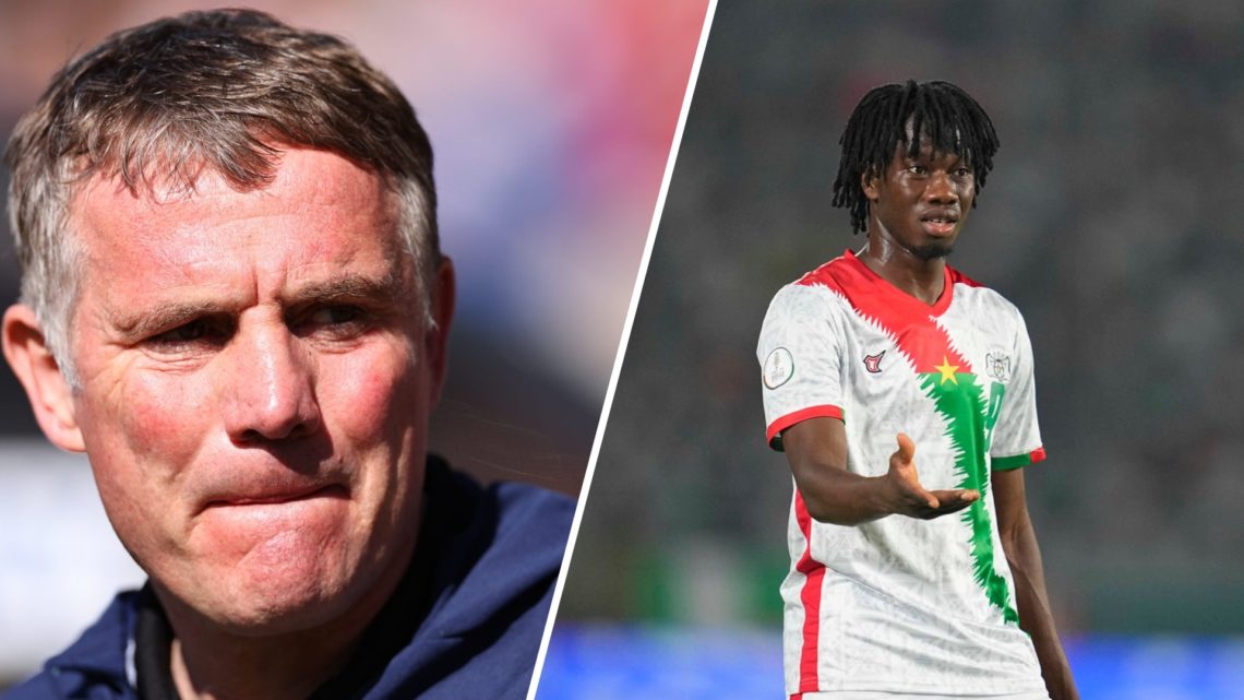 A split image of Wrexham boss Phil Parkinson (L) and Burkina Faso's Issa Kabore (R)zzzz