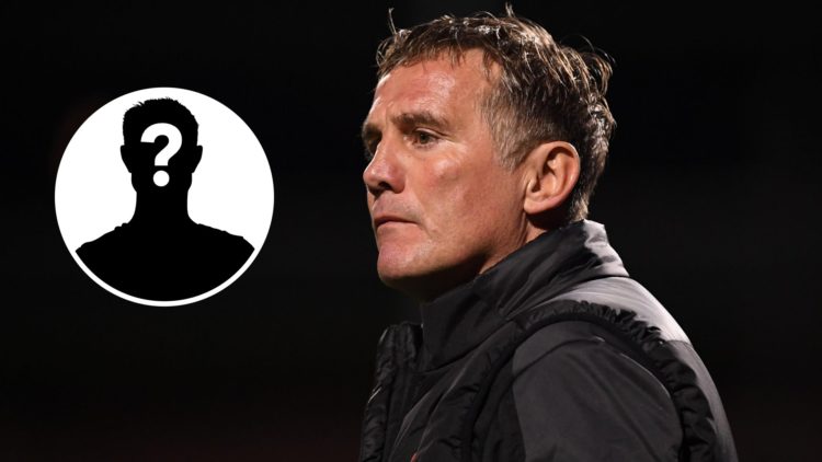 Wrexham boss Phil Parkinson. Inset, a mystery player icon.