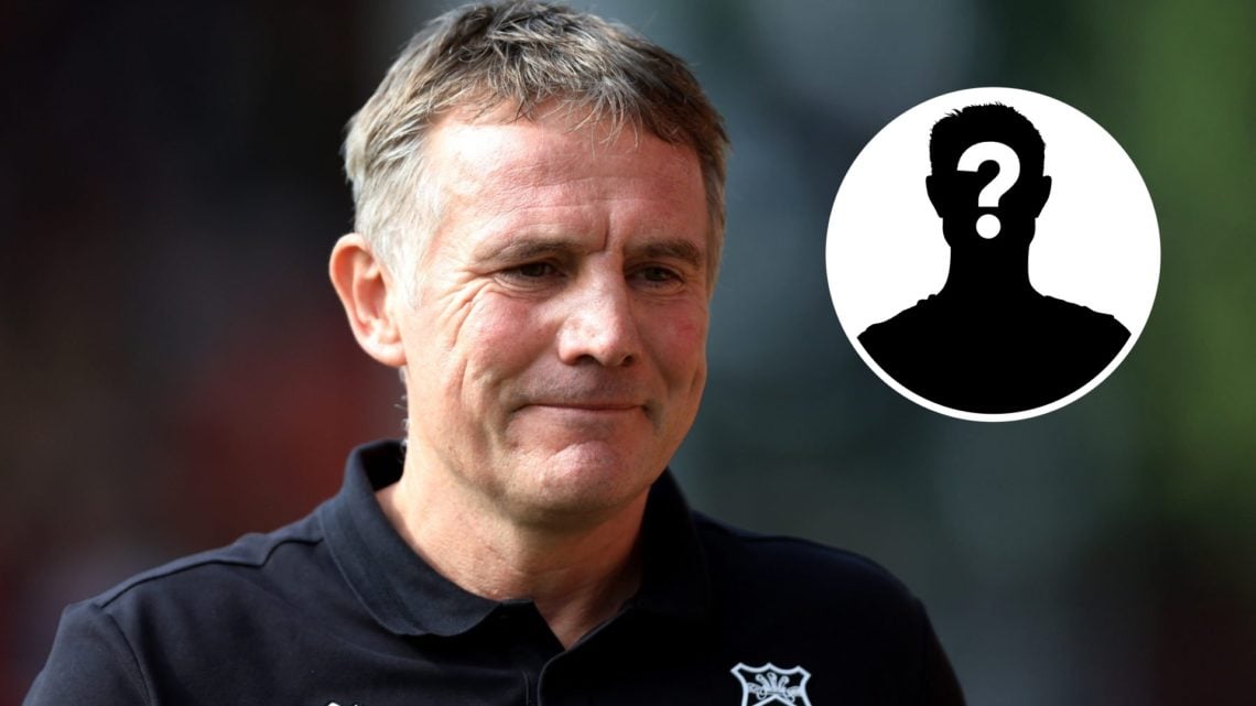 Wrexham boss Phil Parkinson. Inset, a mystery player icon