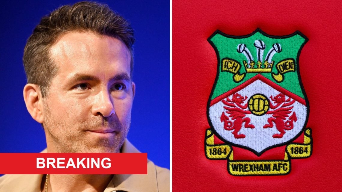 Ryan Reynolds speaks the 2024 Forbes Iconoclast Summit at Cipriani Wall Street. Detailed view of a Wrexham club crest.