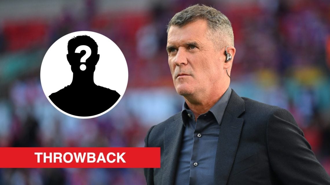 Pundit Roy Keane looks on. Inset, a mystery player icon