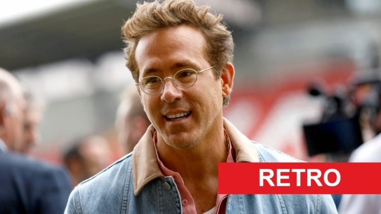 Ryan Reynolds looks on before Wrexham v West Brom in the Sky Bet Championship clash.