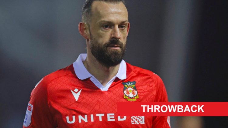 Steven Fletcher of Wrexham looks on during the Sky Bet League One match between Shrewsbury Town FC and Wrexham AFC