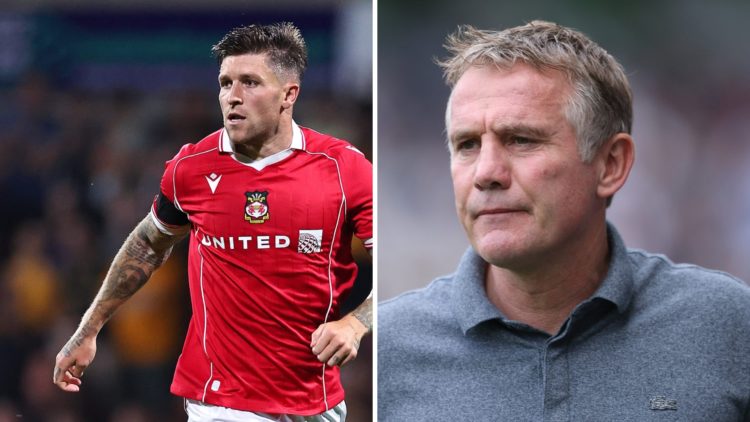 Josh Windass in action during Wrexham v Hull City in the Carabao Cup, Phil Parkinson looks on during Millwall v Wrexham in the Championship clash