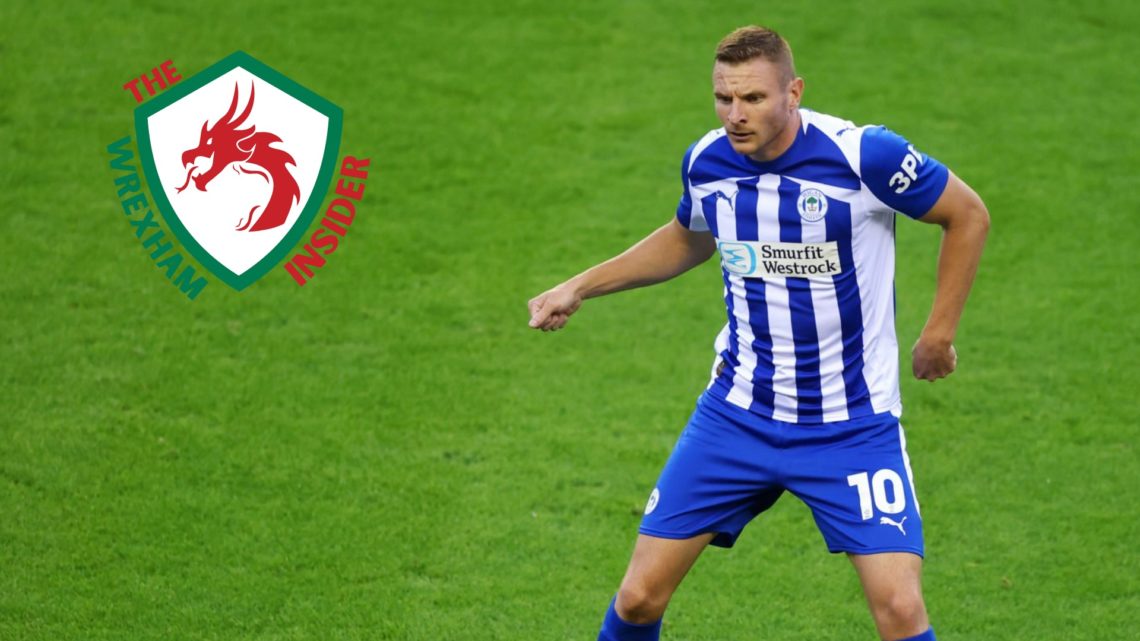 Wigan Athletic striker Paul Mullin in action.