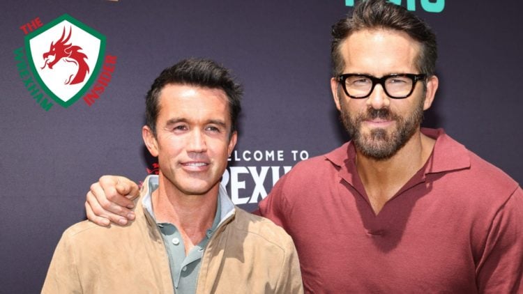Wrexham co-owners Ryan Reynolds and Rob Mac at a premiere.
