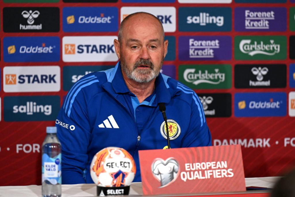 Steve Clarke at a post-match press conference for Scotland
