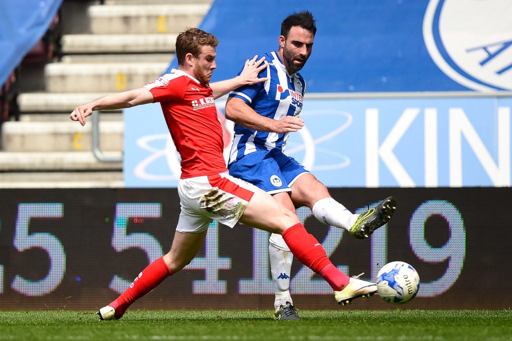 Craig Morgan playing for Wigan Athletic