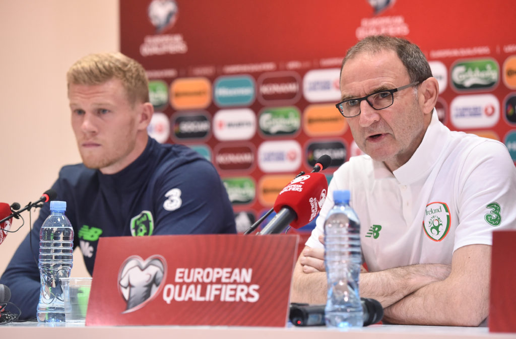 Martin O'Neill and James McClean at press conference