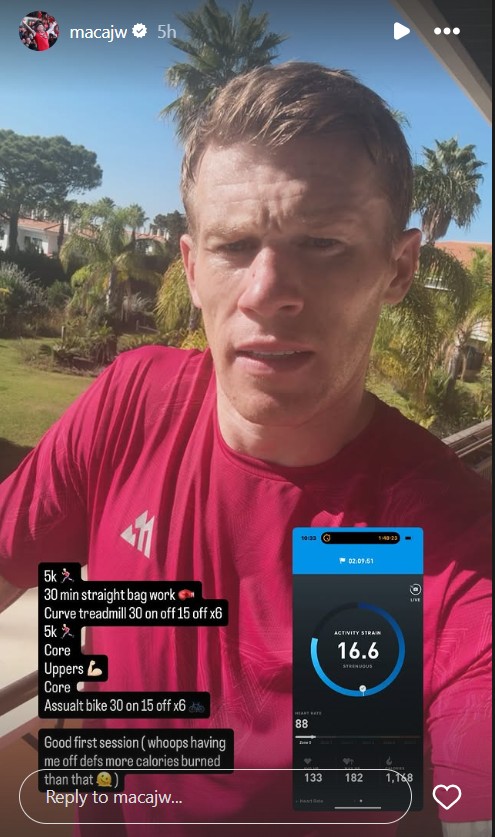 James McClean Instagram story