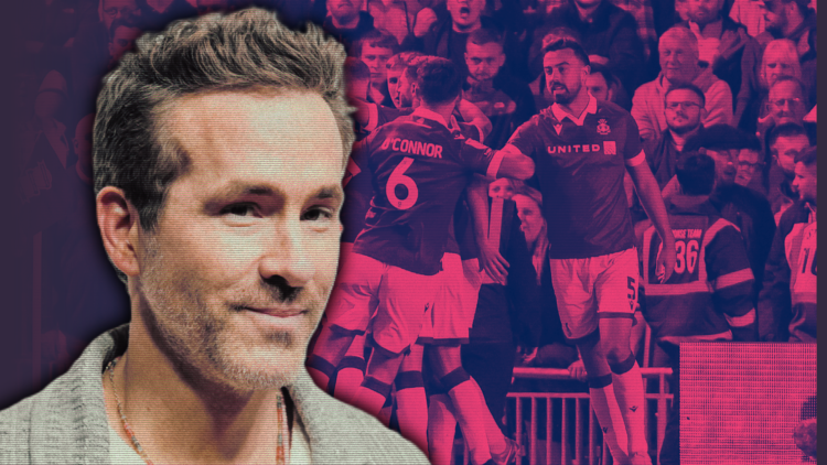 Ryan Reynolds attends the Los Angeles special screening of Amazon MGM Studios' "John Candy: I Like Me". Players surround Jack Marriott of Wrexham, ...