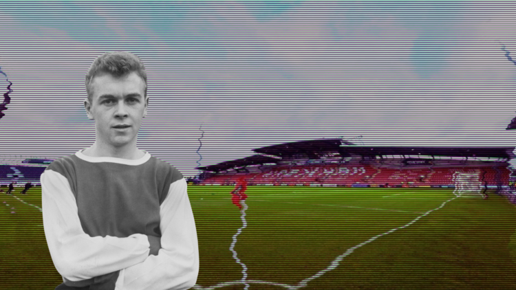 Background, A general interior view of the 'Fourth Wall' temporary Kop stand and main stand at STK Cae Ras / Racecourse Ground ahead of the Bristol...