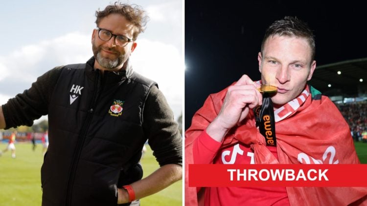 Humphrey Ker before Wrexham v Salford City EFL League Two match. Paul Mullin celebrates winning National League after Wrexham v Boreham Wood - Vana...