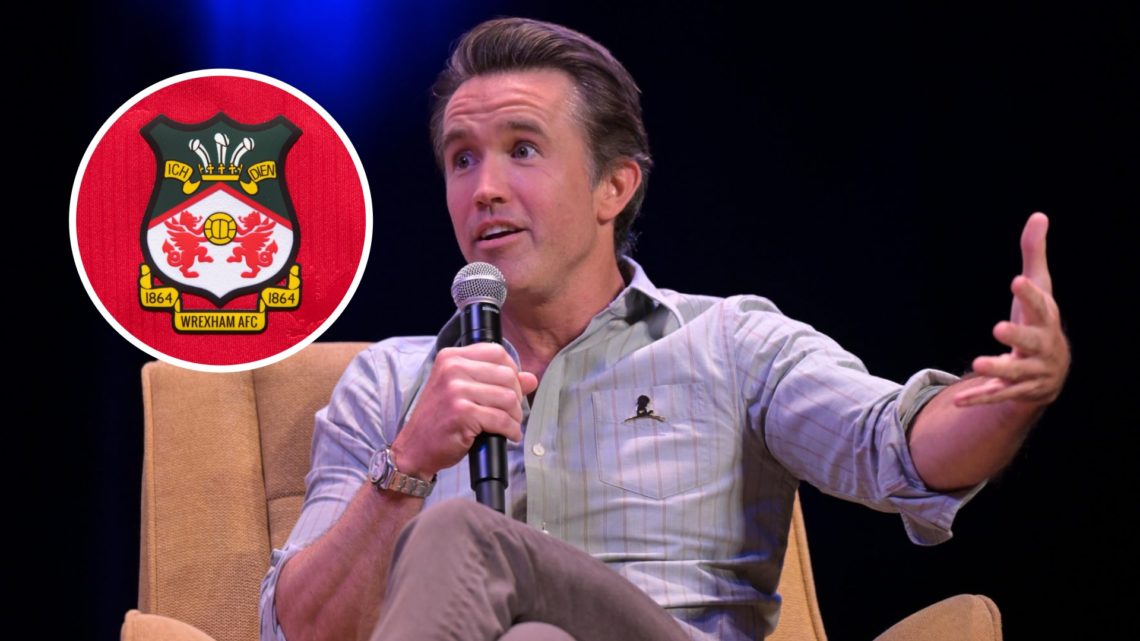 Rob Mac at John Candy: I Like Me, An Evening With Ryan Reynolds - Philadelphia, PA. The official club badge of Wrexham AFC on a home shirt.