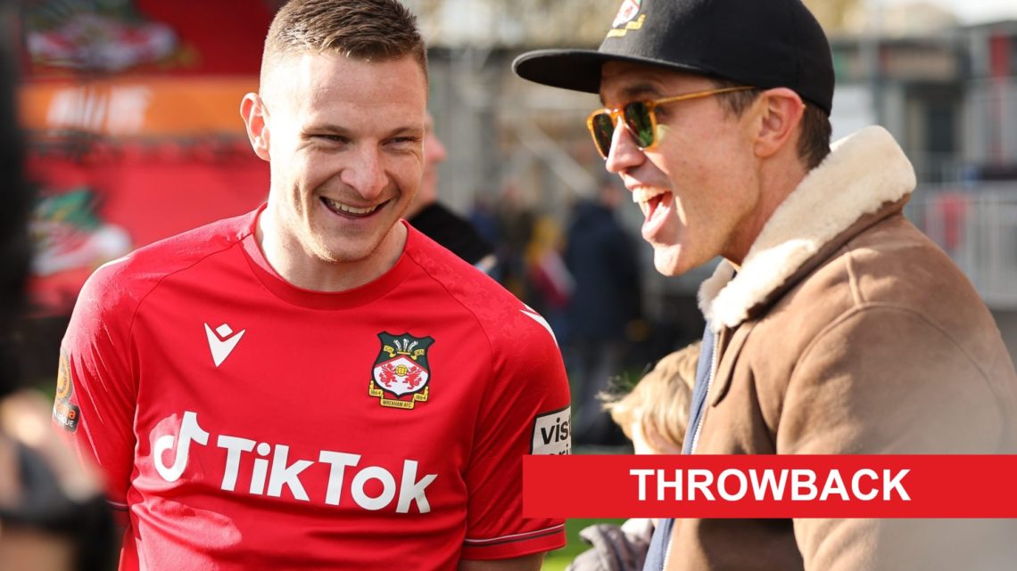 Paul Mullin and Rob McElhenney prior to Wrexham v Notts County - Vanarama National League